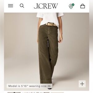 J. Crew Corduroy Pants in Olive